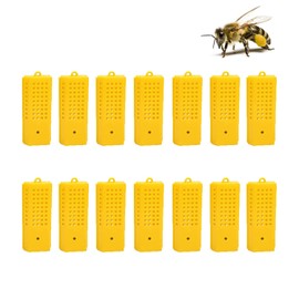 Bee Queen Cages, Plastic Queen Bee Cages, Queen Bee Cages, Bee Cage Suitable for Beekeepers, to Use the Queen Bee Better for Reproduction (14 Pieces, Yellow)