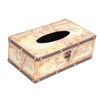 Tissue Box Organizer Composite Wood Leather Rounded Edges Premium Texture