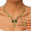 Yy. 2pzs 45cm Collar Y Aretes Con Diseño De Enredadera