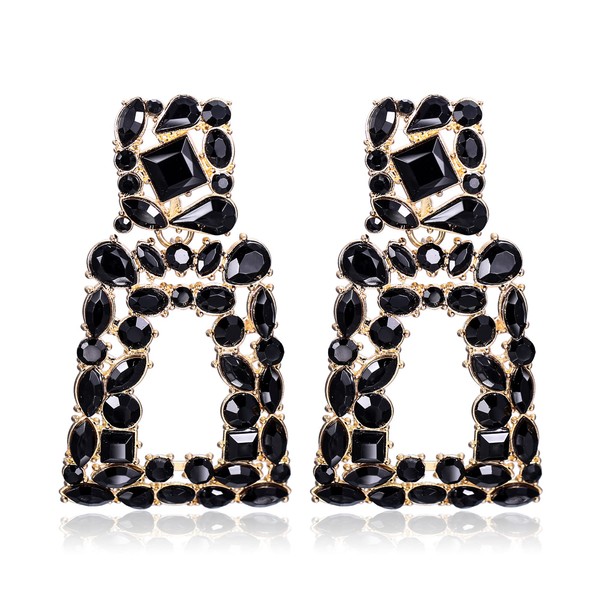 Flyonce Large Statement Drop Earrings for Women Fashion Jewelry, Rhinestone