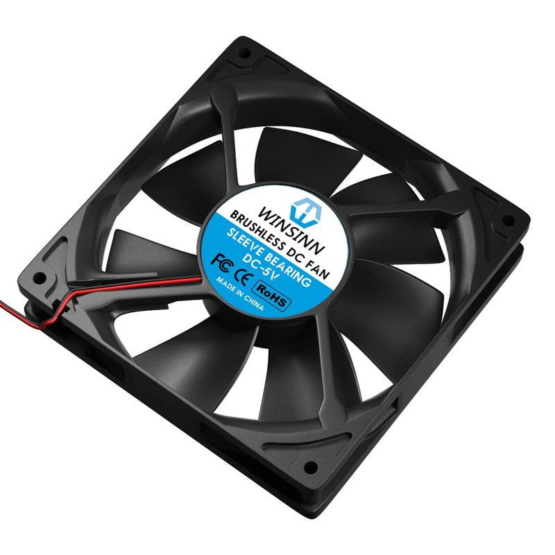 WINSINN 120mm Fan 5V Brushless 12025 120x25mm for Cooling PC
