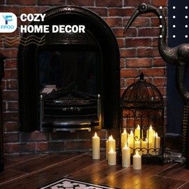 FPOO Type-C Rechargeable LED Candles with Timer,Set of 3 Flameless Candles with Flickering Light,Outdoor Waterproof Candles with Roman Pillar Pattern for Cozy Homedecor Wedding Christmas