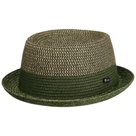 Lipodo Ennario Pork Pie Straw Hat Men - Made in Italy Porkpie Sun Spring-Summer Summer - XL (60-61 cm) Green