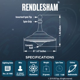 Plexity Labs UFO Tops Rendlesham - Metal Spinning Fidget Toy Top - Inspired by The Documented 1980 UFO Sighting in Rendlesham, England (Color: Siren Red)