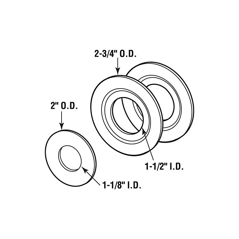 Prime-Line U 9529 Brass Plated Bore Adaptor Ring Set (1
