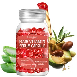 Hair Treatment Serum, Hair Vitamin Serum Capsule,angereichert mit marokkanischem Argan- und Avocadoöl, reich an Vitaminen A, C, E und Pro B5, kein Ausspülen nötig, für alle Haartypen geeignet.
