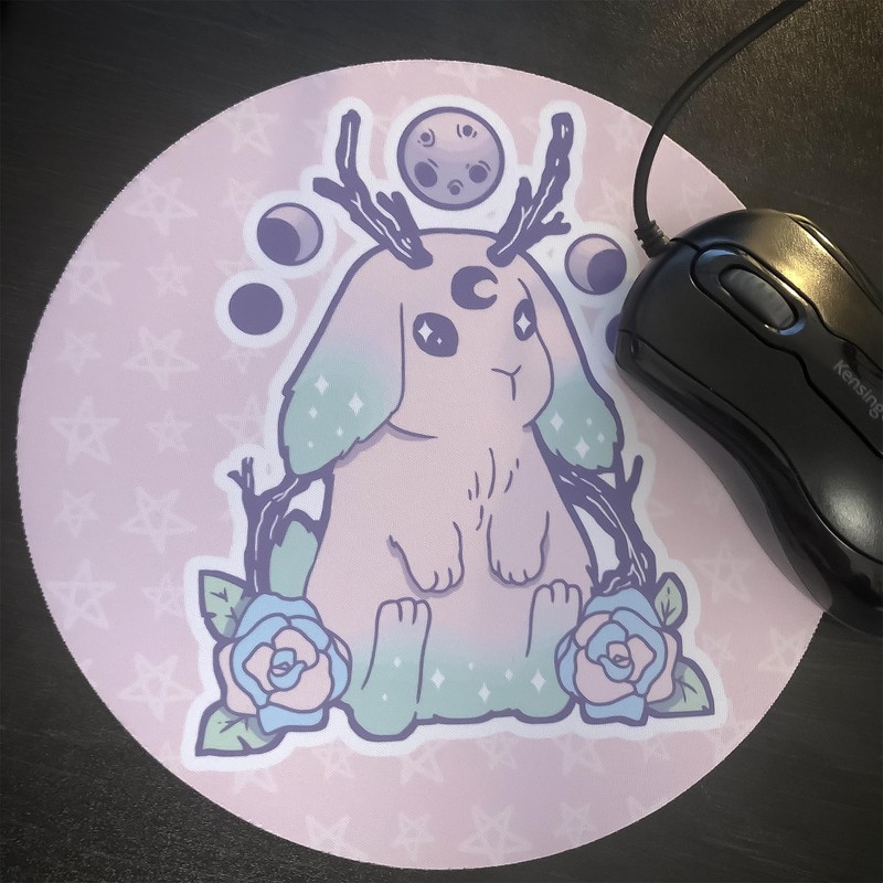 Spooky Kawaii Pastel Goth Mouse Pads - 3mm Thick, 20cm