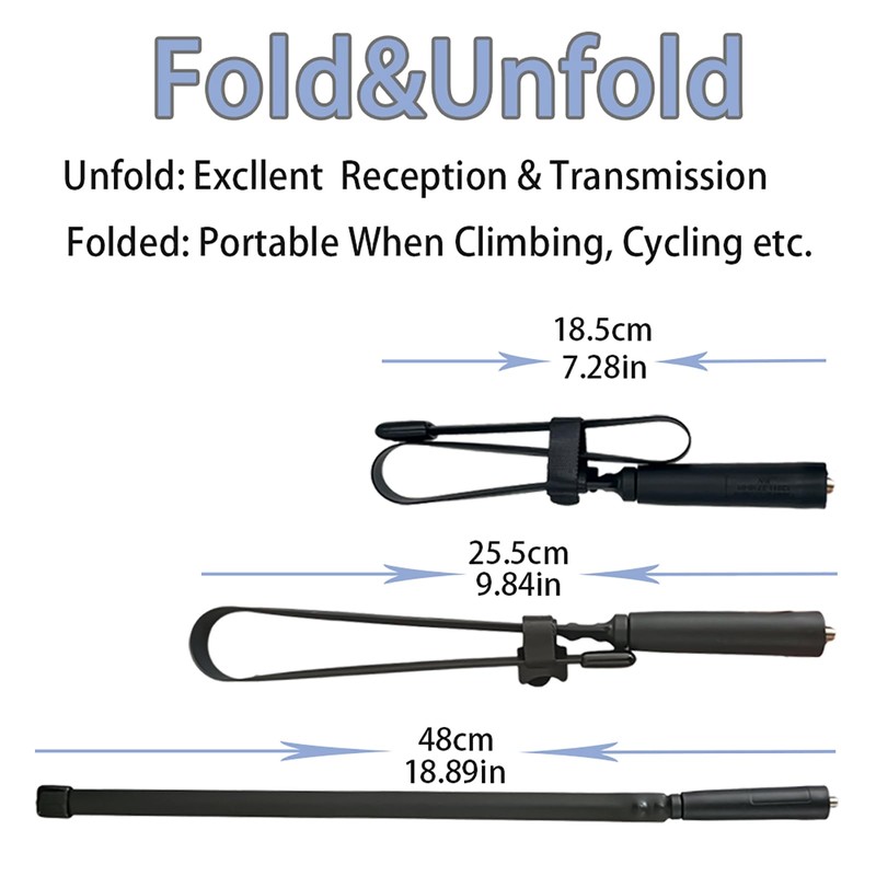 2 Pack BAOFENG Tactical Antenna 48cm/18.89in for UV-5R Radio SMA-Female