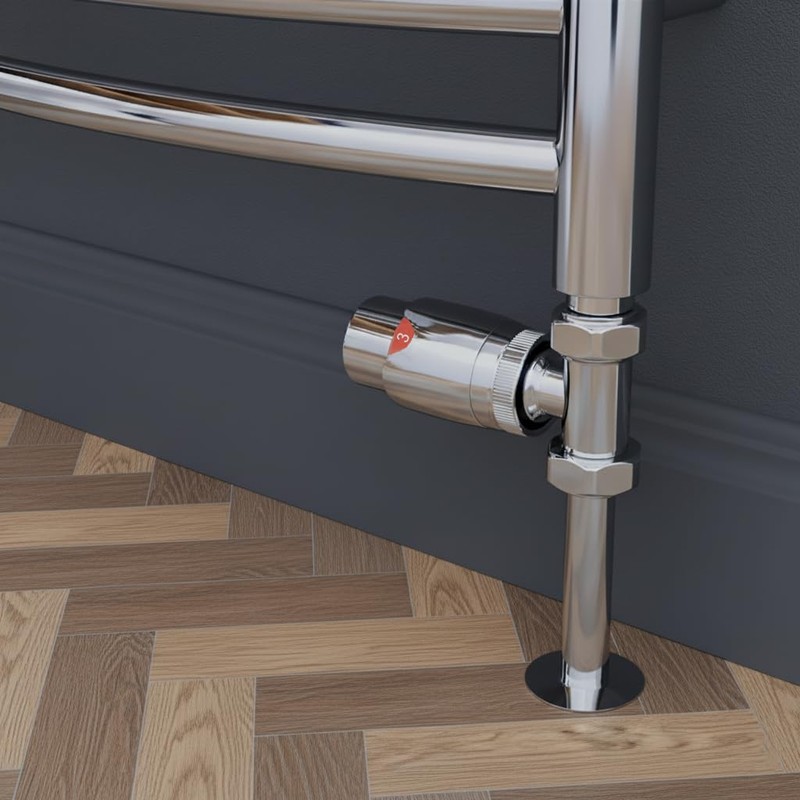 Greenedhouse ZZ-3023 Oslo Straight Chrome TRV and Lock Shield Valve