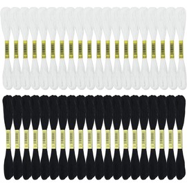 40 Skeins Embroidery Floss Cross Stitch Threads Black and White Cotton Embroidery Floss Friendship Bracelets for Beginners Crafts
