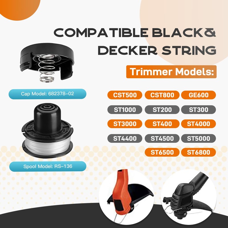 Kousika RS-136 RS136 Compatible with Black + Decker Weed Eater