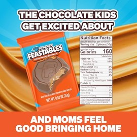 MrBeast Feastables Peanut Butter Cups, 2lb Box, Milk Chocolate with Creamy Peanut Butter Filling, Bite Size Packs, Fairtrade Cocoa