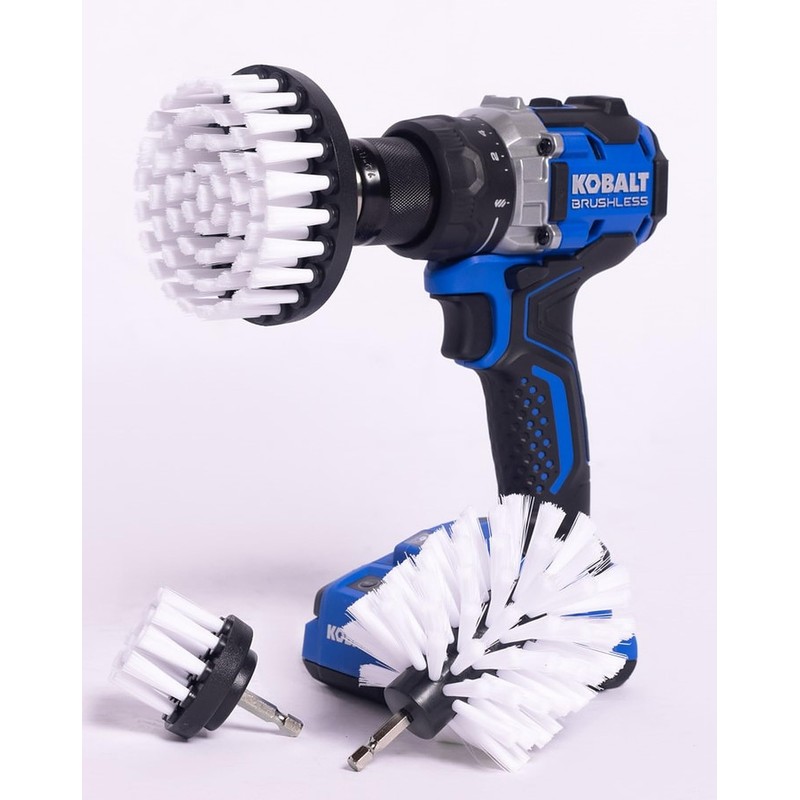 Diamond Shine Drill Brush Attachment - Cleaning & Scrubbing, 3-Pack,