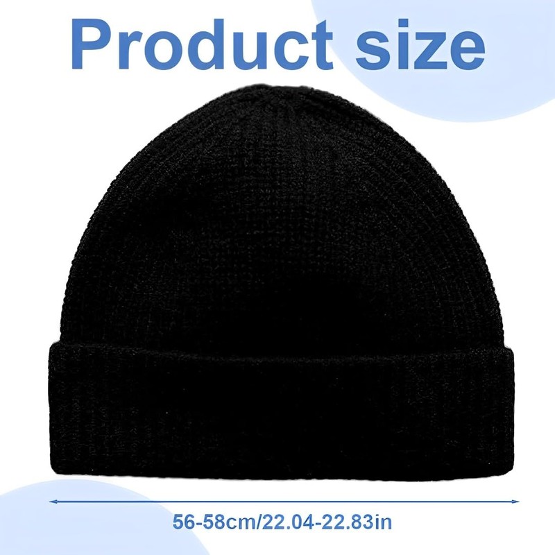 VYIBPDY Men's Knitted Beanie Hat with Envelope, Chiaro, M