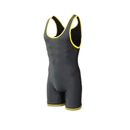 Matman U.S.A. The Edge Old School Men's Boy's Wrestling Singlet (Black/Gold, 3X-Large)