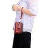 ALLITIC Women Coin Purse Genuine Leather Small Triple Zipper Coin