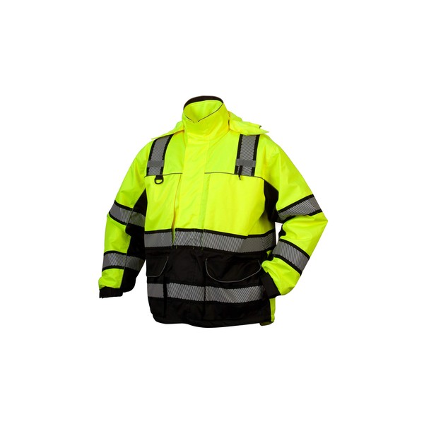 Pyramex RPB36 Series Hi-Vis 3-in-1 Multi-Layer Safety Parka, Hi-Vis Lime,