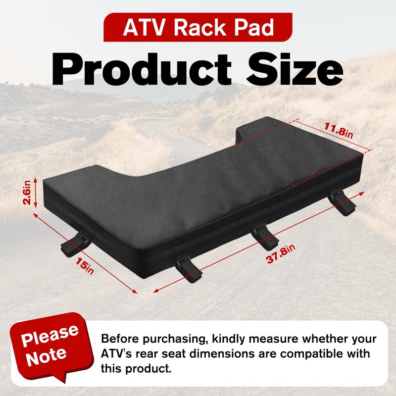 ATV Rack Pad Universal Water-Resistant Four Wheeler Rack Seat Cushion