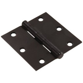 Hillman Hardware Essentials 852602 Residential Square Corner Door Hinges with Removable Pin Black 3"