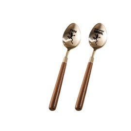 INNObeta Frog Gifts, 2 Pcs Engraved Ice Cream Spoons, Stainless Steel Coffee Spoon