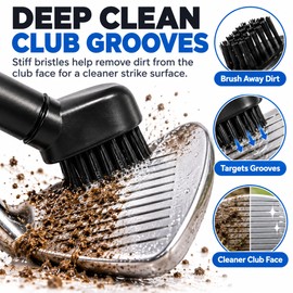 Portable Golf Club Cleaning Brush for Groove Cleaning – Push-Type Water Dispenser for Easy Club Maintenance on the Golf Course