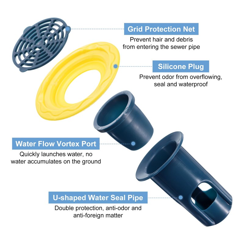 uxcell Shower Floor Drain Backflow Preventer, Valve Sewer Anti-Odor Core