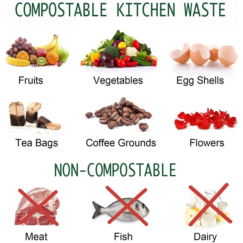 Compost Bin for Kitchen Counter, LALASTAR Small Metal Compost Bin