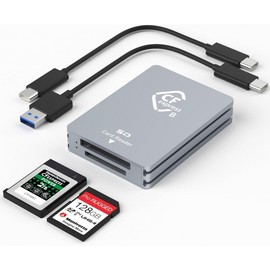 Universal, For Canon, For Nikon, For Panasonic CFexpress Type B/SD Dual Slot Card Reader USB C, USB 3.2 Gen 2 10Gpbs, Compatibl