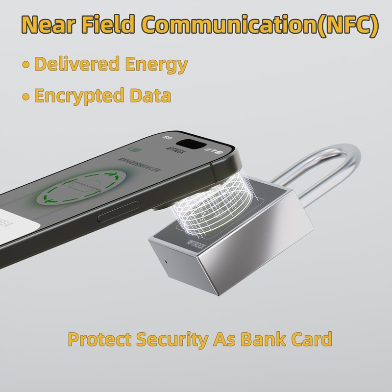 Battery Free Smart Padlock,Keyless Smart Lock, Electronic Lock,Smart Outdoor Lock,