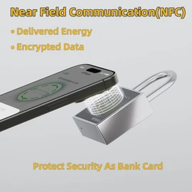 Battery Free Smart Padlock,Keyless Smart Lock, Electronic Lock,Smart Outdoor Lock, gate Lock,Fence Lock,SS304 Solid Steel Lock,Waterproof Outdoor Lock,Smart Lock for Bicycle，NFC Smart Lock