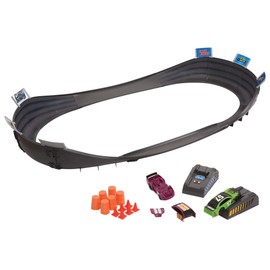 Slot Car Race Track Sets | NASCAR Crash Circuit Short Track | 2 Electric Powered Cars with Flash Chargers | Race Tracks for Kids Ages 4-8 | Car Racing Toy