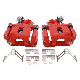 TRQ Rear Performance Brake Caliper Set Red Compatible with 2013-2022 Acura ILX 2006-2015 Honda Civic