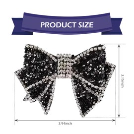 Zeathery 2 PCS Car Vent Butterfly Bow Clip, Mini Bow Decoration for Vehicles Offices Restaurants Cafes, Bling Diamond Vehicle Vent Clip Decorations, for Most Cars, Trucks, SUVs (Black & White)