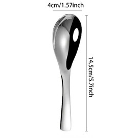 RoLith 3 Pieces Stainless Steel Korean Soup Spoons, High Grade, Durable, Ergonomic, Dishwasher Safe