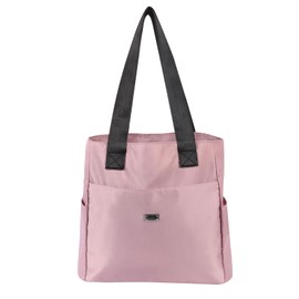 Jiusely Casual Handbags for Women, Tote Bags for Women, Nylon Shoulder Bag Large Pink Handbags Crossbody Bag Multifunctional Tote Bag with Zipper for Travel, Beach, Gym, Work, School