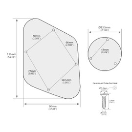 Banworks 3 Ply LP Backplate Cavity Cover and Control Switch Rear Plate Cover Set for Gibson Standard and Custom Les Paul LP JT/HGB-03 Vintage White