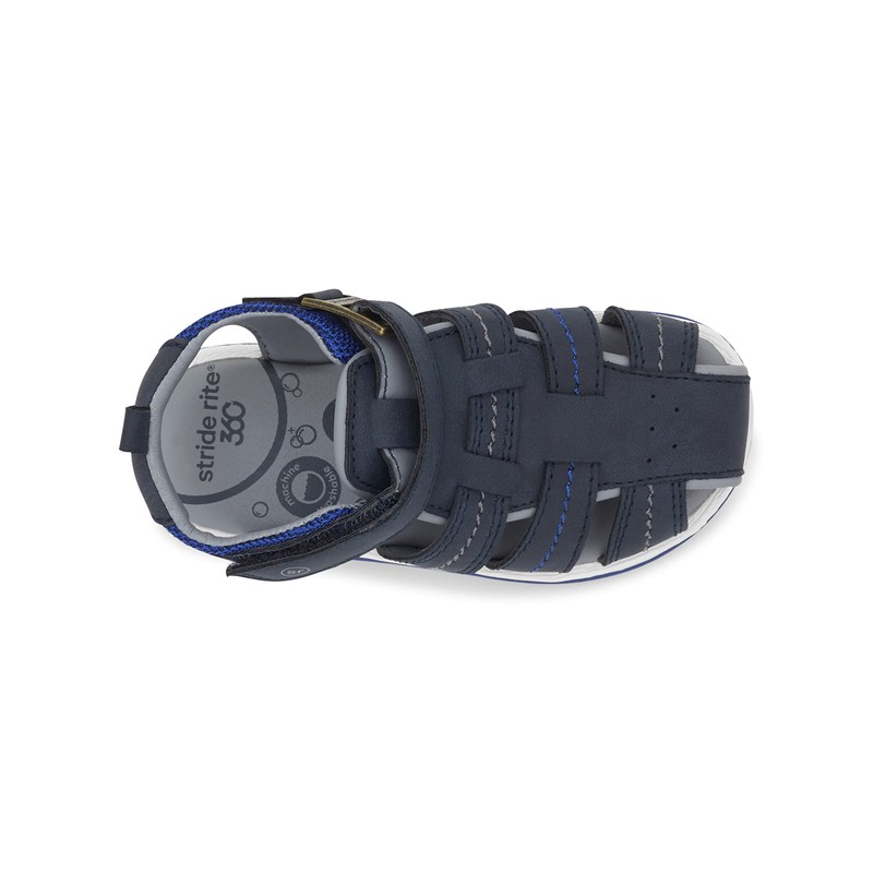 Stride Rite 360 boys Paddy Sandal, Navy, 8 Toddler US