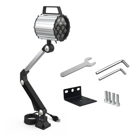 Led Waterproof Machine Work Light, Multipurpose Adjustable Angle Aluminum Alloy Long Arm for Lathe CNC Milling Drill Press and Workbench, AC 110~240V with US Plug