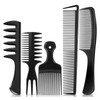 Xanthelle Kamm Set 5 Piece Curling Comb Set in Black