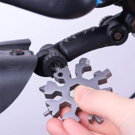 Khoml 18-in-1 Snowflake Multi Tool, Stainless Steel Multitool Hex Wrench Screwdriver Allen Wrench/Bottle Opener/Allen Wrench/Ring Spanner/Bicycle Wrench, Great
