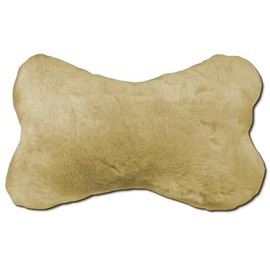 Comfort Sheepskin Neck Pillow Travel Pillow color beige