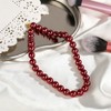 8mm Round Glass Pearls Beads with Holes, Red,100 Pcs