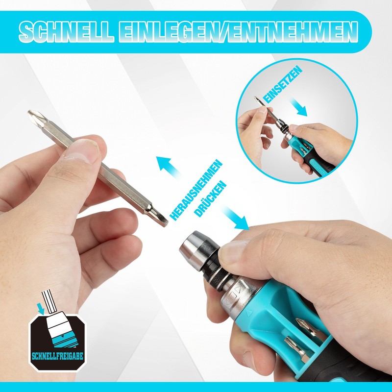 DURATECH Screwdriver 12 in 1 Function, Ratchet Screwdriver Set with