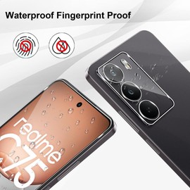 Yenwen Schutzfolie für Realme C75 4G / Realme 14X für Panzerglas, 2 Stück Panzer Schutz Glas mit 2 Stück Kameraschutz Glas, 9H Härte Schutzglas Anti- Kratzer Handy Folie HD Klar Displayschutz