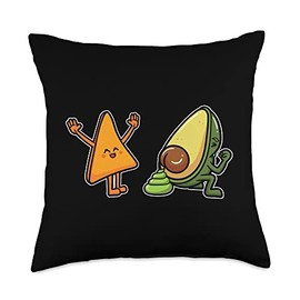 Avocado Pooping Guacamole Mexican Dip Tortilla Chips Funny Throw Pillow