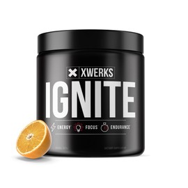 Xwerks Ignite Pre Workout Powder for Men and Women, Natural Preworkout Energy Drink Powder, Gluten Free Keto Formula for Endurance Stamina and Workout Focus, 150 mg Caffeine, 30 Servings, Orange
