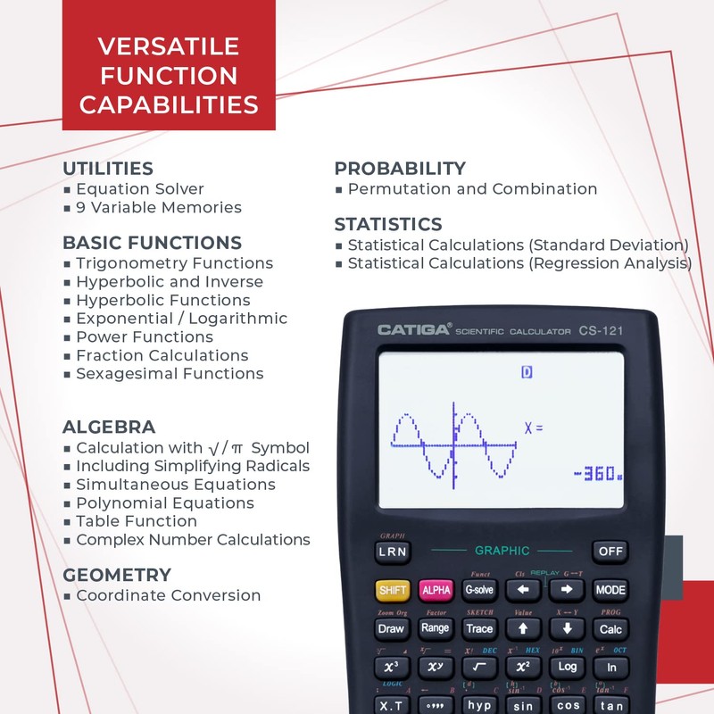 CATIGA Scientific Calculator with Graphic Functions, Multiple Modes with Intuitive