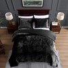 TAMGHO Crushed Velvet Comforter, Black Queen Comforter Set, Luxury Soft