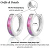 CERSLIMO Opal Earrings, Orange/White/Blue/Pink Opal Hoop Earrings Silver 925 10