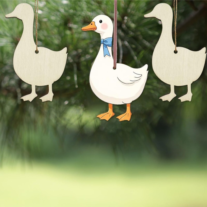 30 Pack 4 Inch Wood Goose Cutouts Unfinished Wooden Goose